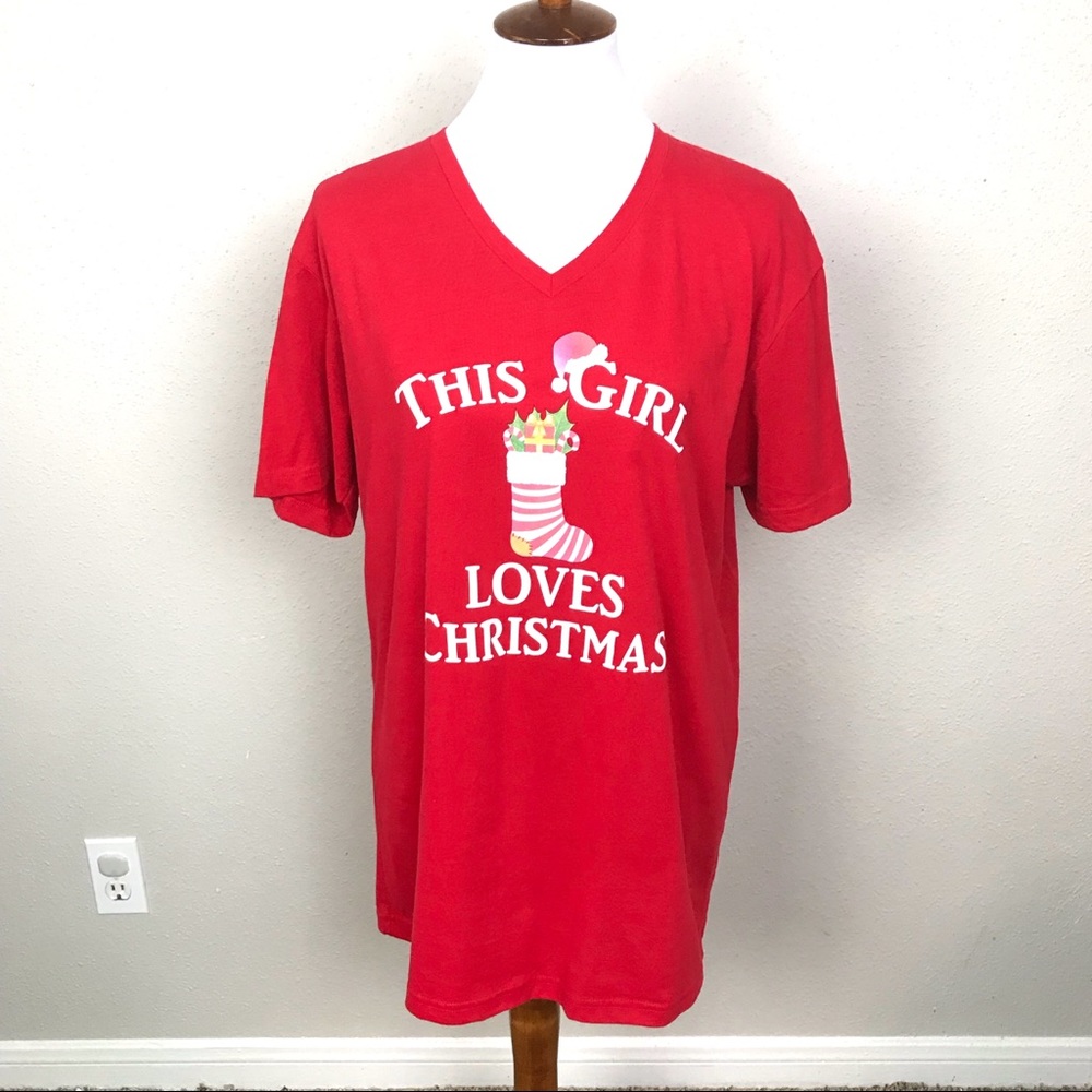 Next Level Red super soft Christmas Tee size Large